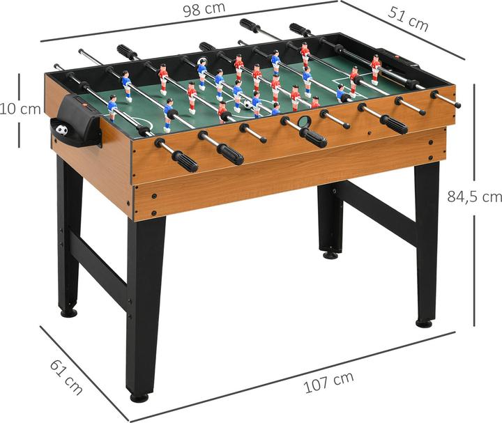Actual product image Homcom Multigame Spieltisch MDF, Stahl Naturholz+Schwarz