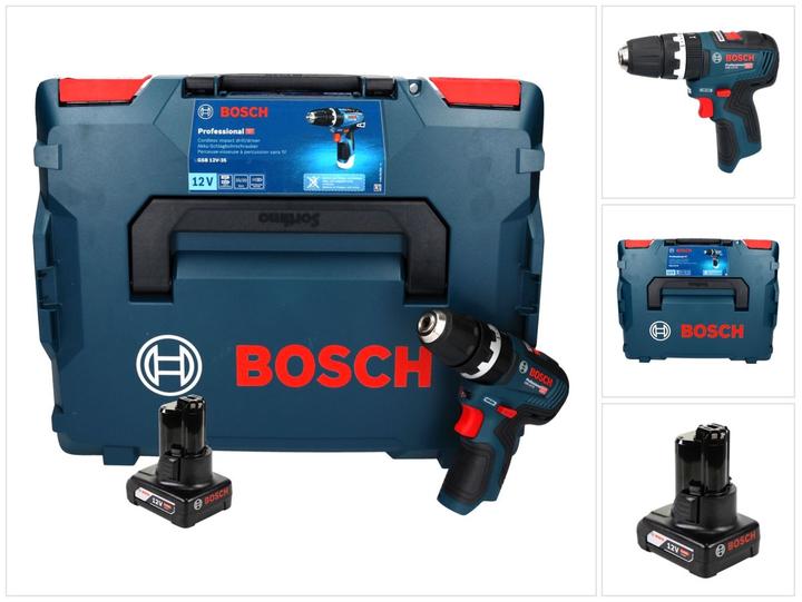 Actual product image Bosch Professional GSB 12V-35 Professional cordless impact drill 12 V 35 Nm Brushless + 1x battery 6.0 Ah + L-box