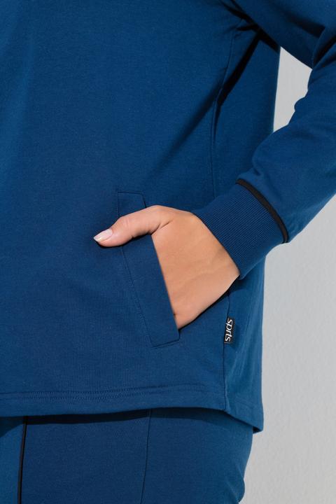 Produktbild Ulla Popken Sweatjacke, Rippeinsätze, Stehkragen, Langarm (46)