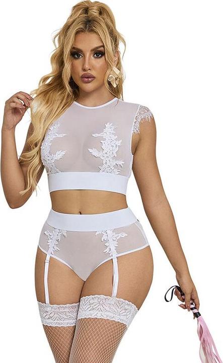 Produktbild Subblime 954048 BH + HÃ–SCHEN MIT STRUMPFGÃoeRTEL WEISS L/XL (L, XL)