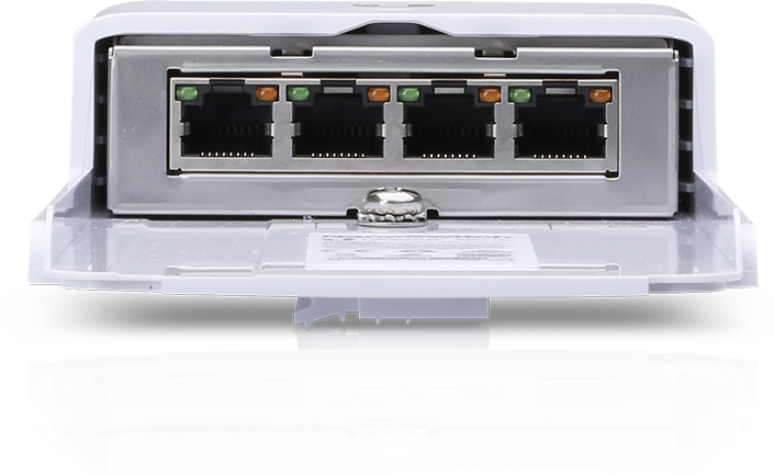 Productafbeelding Ubiquiti N-SW: Outdoor 24V passieve PoE schakelaar (4 Havens)