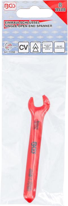 Actual product image BGS VDE Single Open End Spanner 8 mm (8 mm)