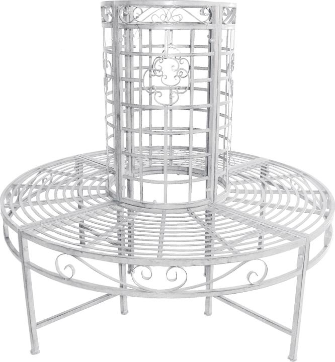 Garden Pleasure Panchina da giardino Larissa 950528 in metallo bianco 121,0 cm