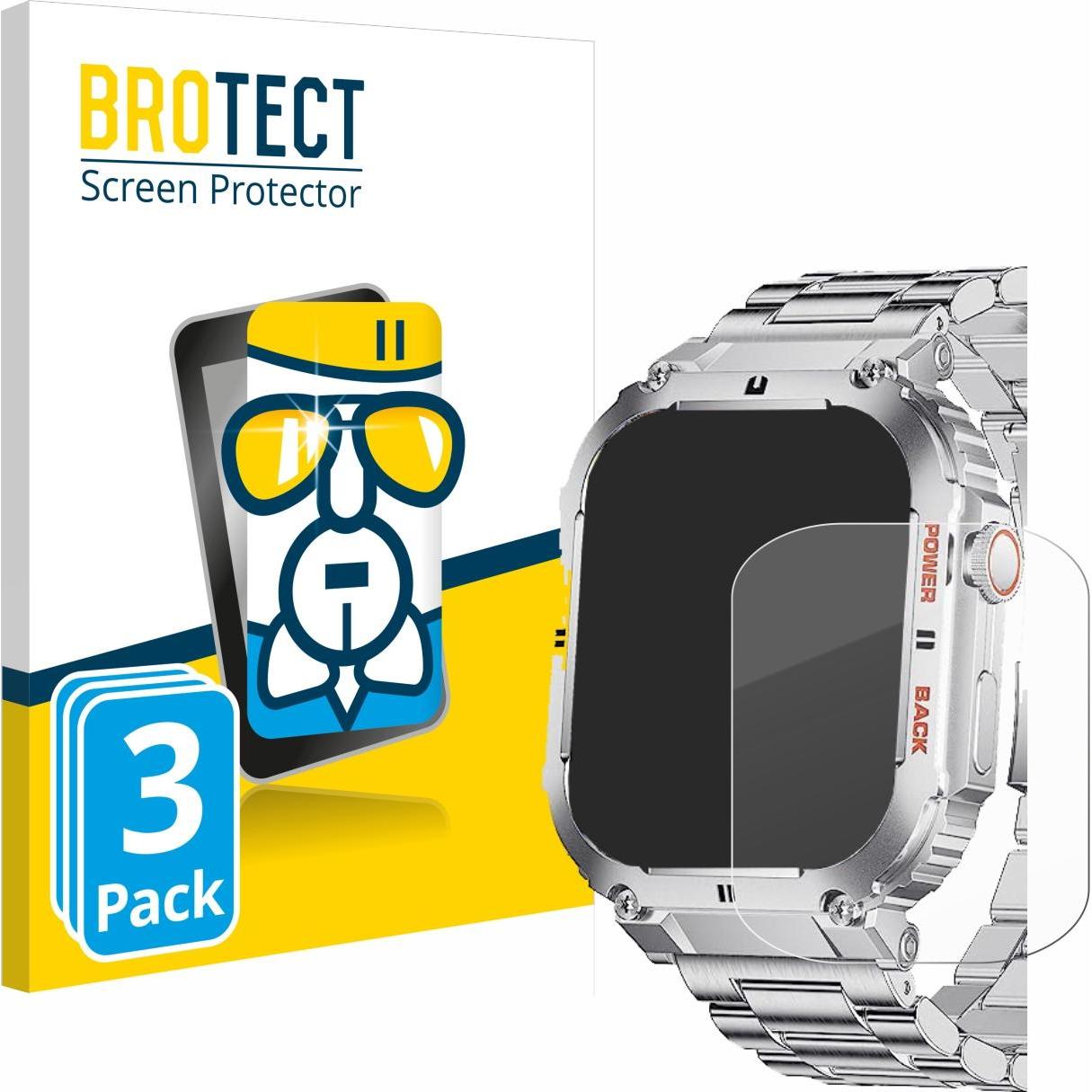 BROTECT AirGlass Panzerglasfolie, Smartwatch Schutzfolie, Transparent