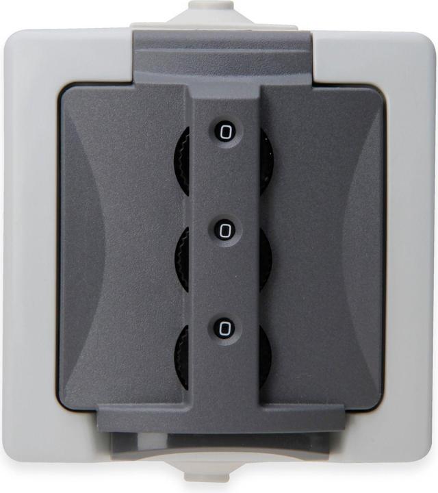 Actual product image Kopp Moisture-proof socket outlet Nautic 955056015, with combination lock, grey