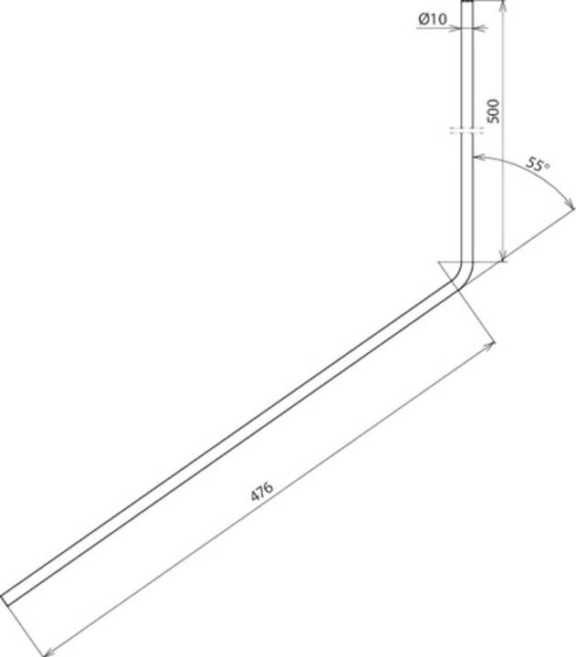 Actual product image Dehn Catch tip D 10mm L 1000mm Al 55° 101010 (Other)