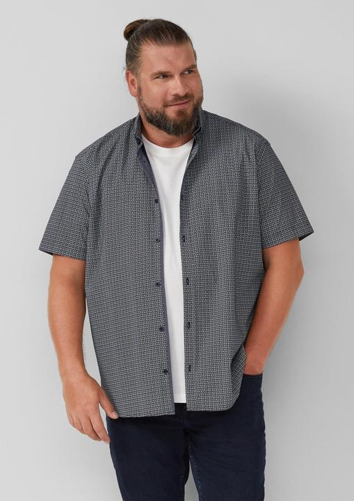 Immagine prodotto s.Oliver Hemd Regular Fit: Gemustertes Kurzarmhemd aus Baumwolle mit Button-Down-Kragen (4XL)