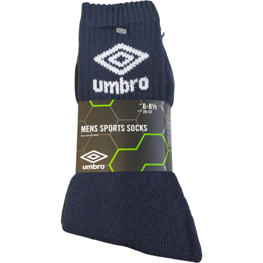 Umbro, Sportsocken, Sportsocken 3-er Pack (39 - 42), Blau