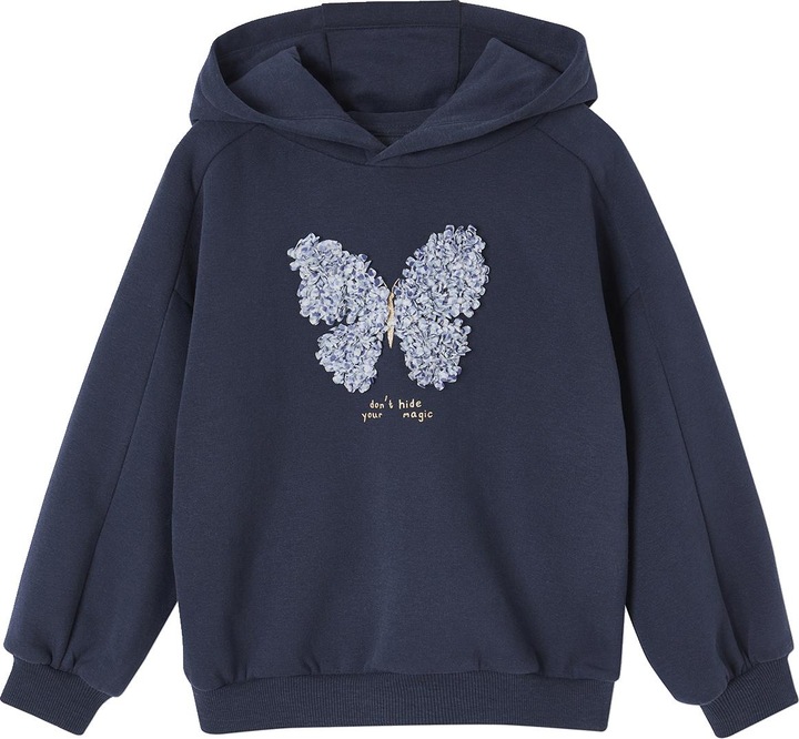 Actual product image Vertbaudet Girls' hooded sweatshirt with print (98)