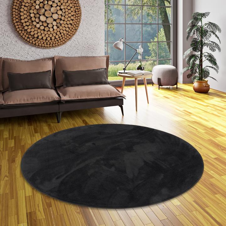 Produktbild Snapstyle Luxus Super Soft Hochflor Langflor Teppich Deluxe Rund (100 x 100 cm)