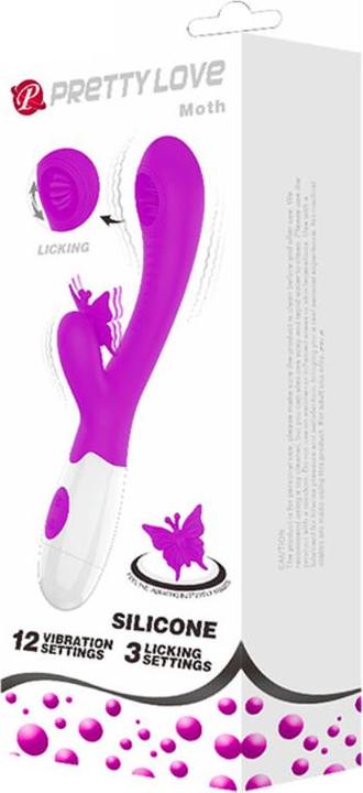 Actual product image Pretty Love Moth Licks & Vibrates - Purple