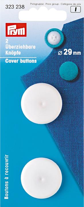 Immagine prodotto Prym Manopola Pull-over, bianca 29 mm, scheda 2 pezzi, plastica