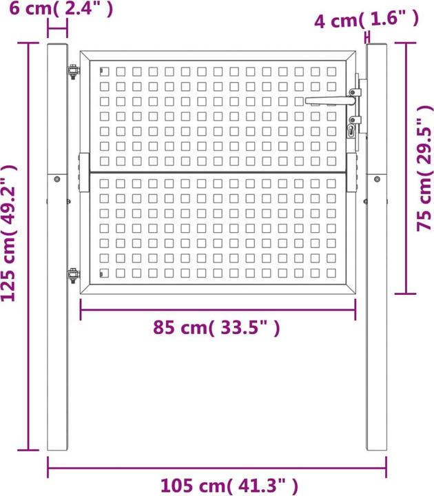 Produktbild vidaXL Gartentor Anthrazit 300x225 cm Stahl, Farbe: Anthrazit