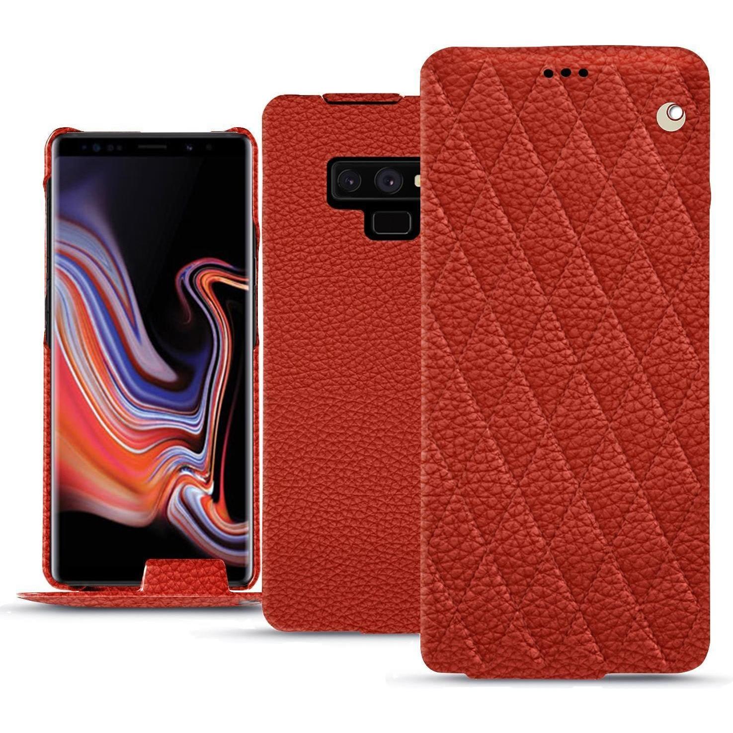 Noreve Lederschutzhülle vertikal (Samsung Galaxy Note 9), Smartphone Hülle, Orange