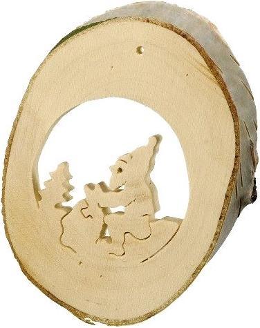 Image du produit small foot Pendentif décoratif en bois : Dekohaner en bois avec motif (1 pcs)