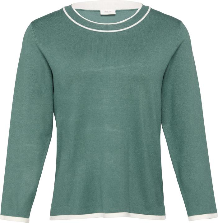 Actual product image s.Oliver Strickpullover Strickpullover mit verkürzten Ärmeln und Kontrast-Details (36)