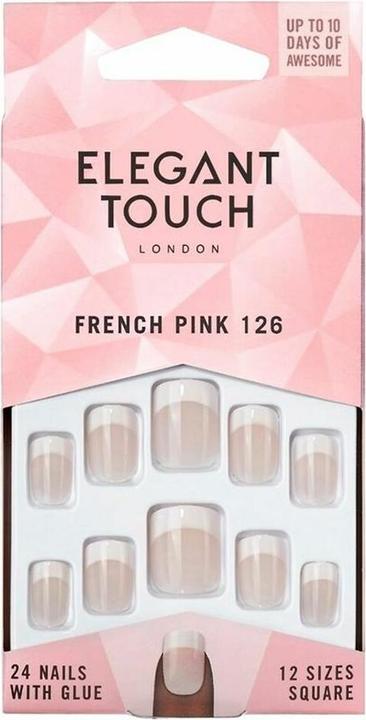Produktbild Elegant Touch Natural French Nails 126 Kurz (Kunstnägel, French Pink)