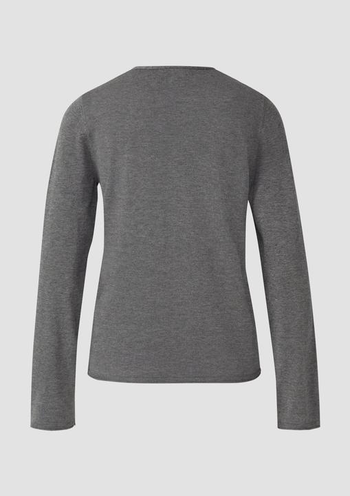 Produktbild S.Oliver Strickpullover Feinstrickpullover mit V-Ausschnitt und Rollkante am Saum (38)