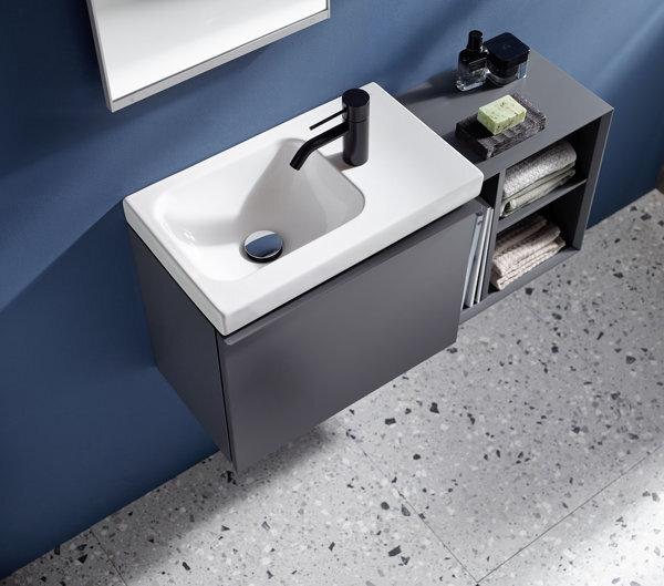 Produktbild Geberit iCon Light Handwaschbecken, 53 cm x 31 cm, ohne Hahnloch, ohne Überlauf, Ablagefläche link (310 mm, 530 mm)