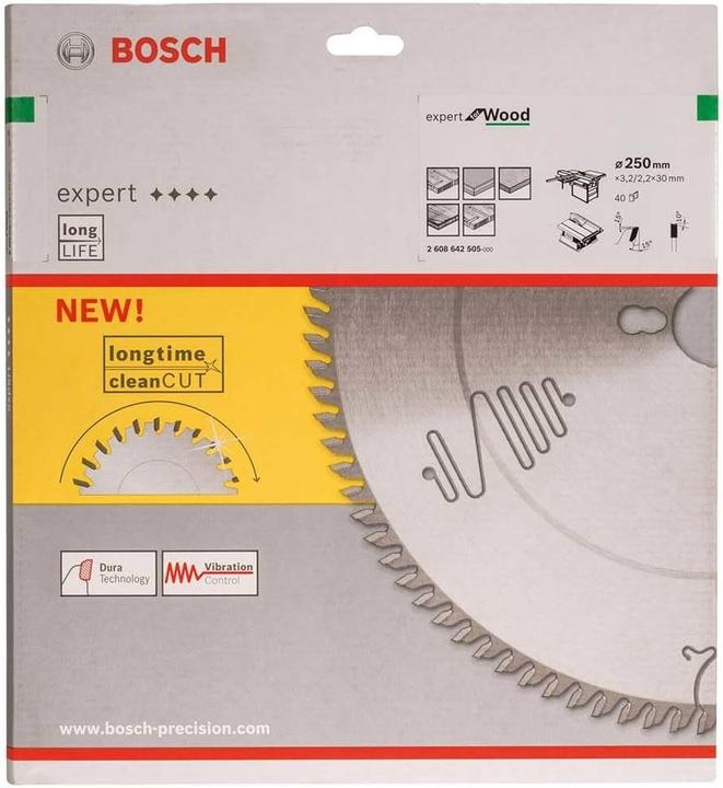 Produktbild Bosch Professional Zubehör Kreissägeblatt Expert for Wood, 250 x 30 x 3,2 mm, 40