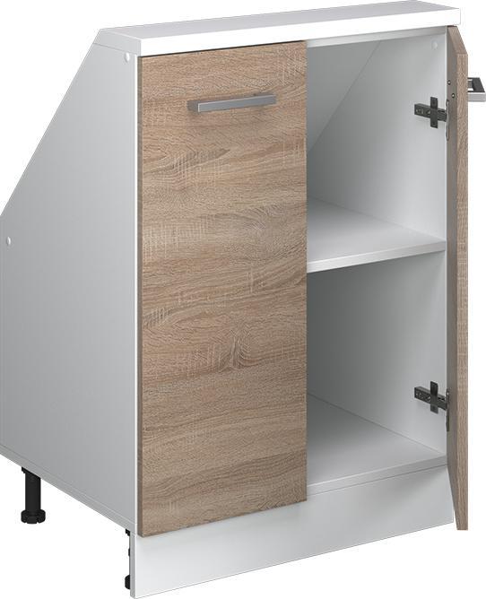 Produktbild Vichy Dachschrägenschrank Rion, Sonoma/Weiss/Weiss, mit 2 Türen (60 x 46 x 83.80 cm)