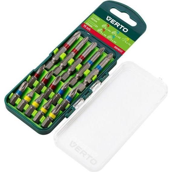 Verto, Bits, 66H602 (3 x PZ, 2 x PZ, 4 x TX + 50 mm - 3 x PH, 25 mm - 3 x PH)
