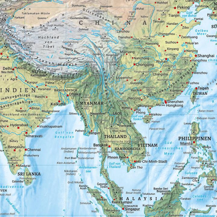 Immagine prodotto Mappa del mondo, politica - fisica, 1:20.000.000, poster, freytag & berndt