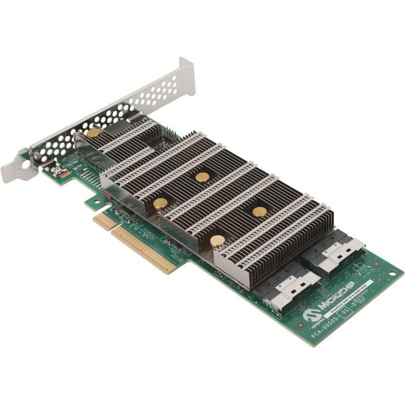 Microchip Adaptec SmartRAID 3258-16i /e 8GB SAS/NVMe 16 Port PCIe x8 24 Gbps Low Profile (3258C16IX2S), Storage Controll...