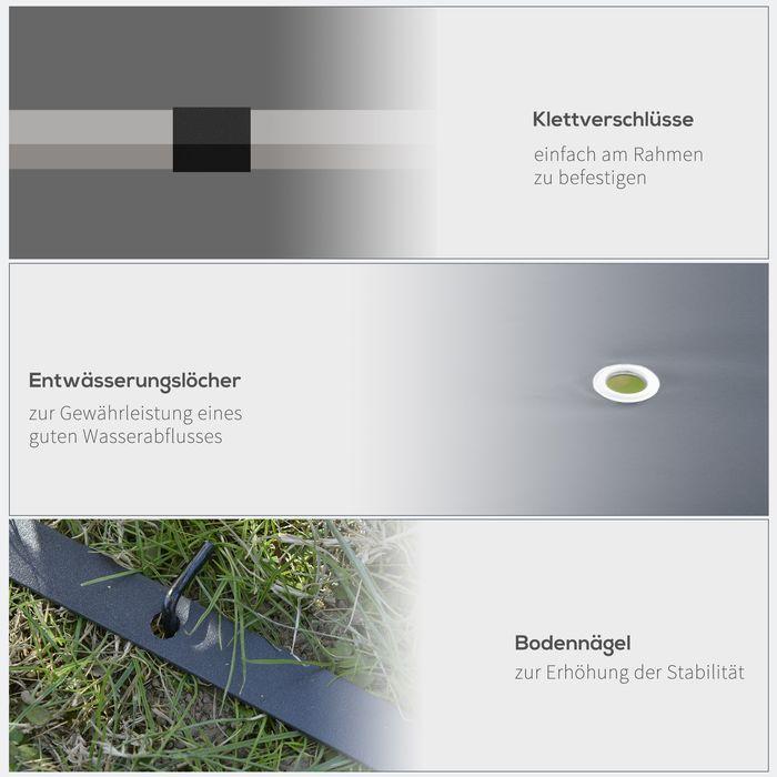 Actual product image Swisshandel24 Garden pavilion 3x3m Stable pavilion garden tent, party tent, steel, polyester, grey (295 cm, 295 cm)