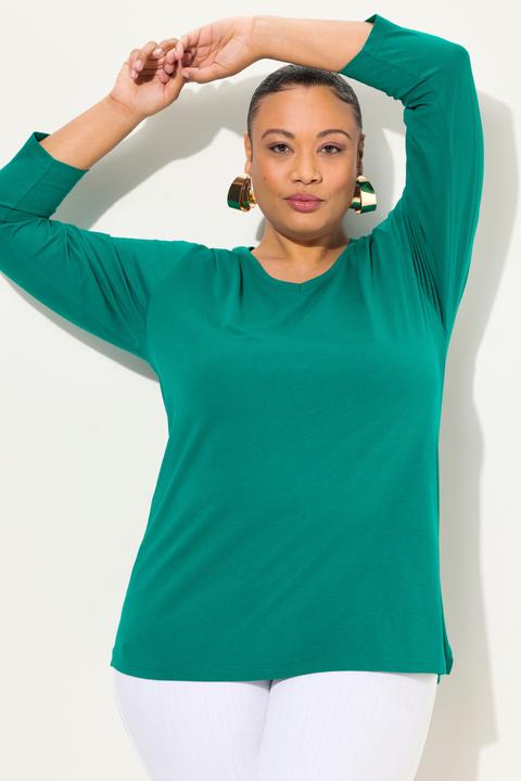 Produktbild Ulla Popken Shirt, V-Ausschnitt, Relaxed, Langarm (60)