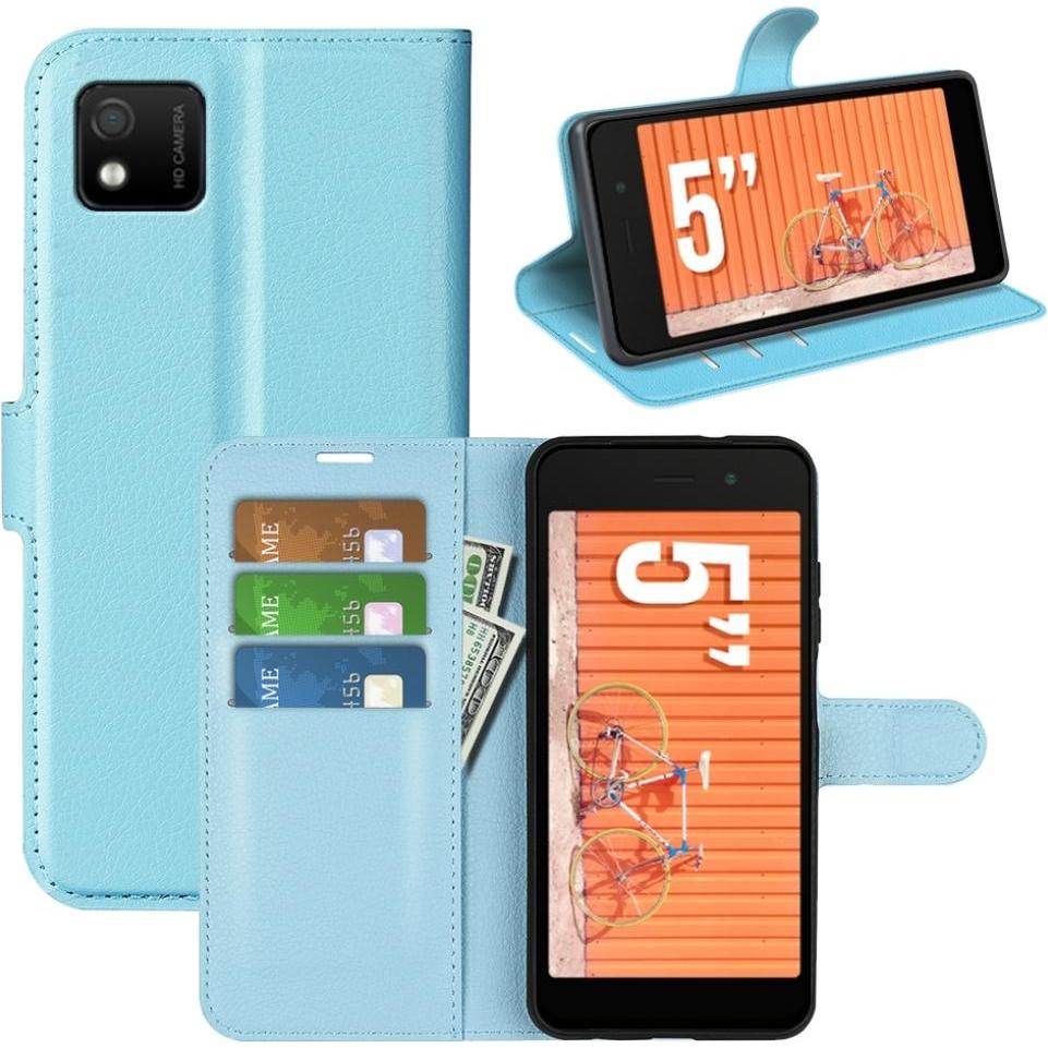 Screenguard Wiko Y52 Leather Guard Lederhülle (Wiko Y52), Smartphone Hülle, Blau
