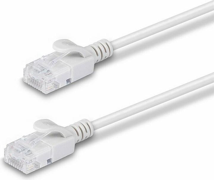 Actual product image Lindy 0.5m Cat.6A U/UTP Ultra Slim network cable, grey RJ45 plug, 500MHz, copper, 28AWG (U/UTP, CAT6a, 0.50 m)