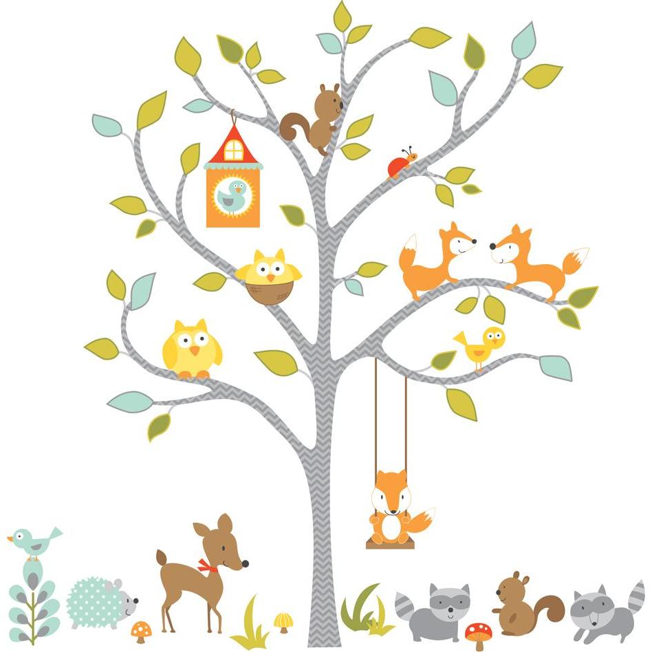 Roommates, Wandtattoo, RM - Waldtiere auf dem Baum