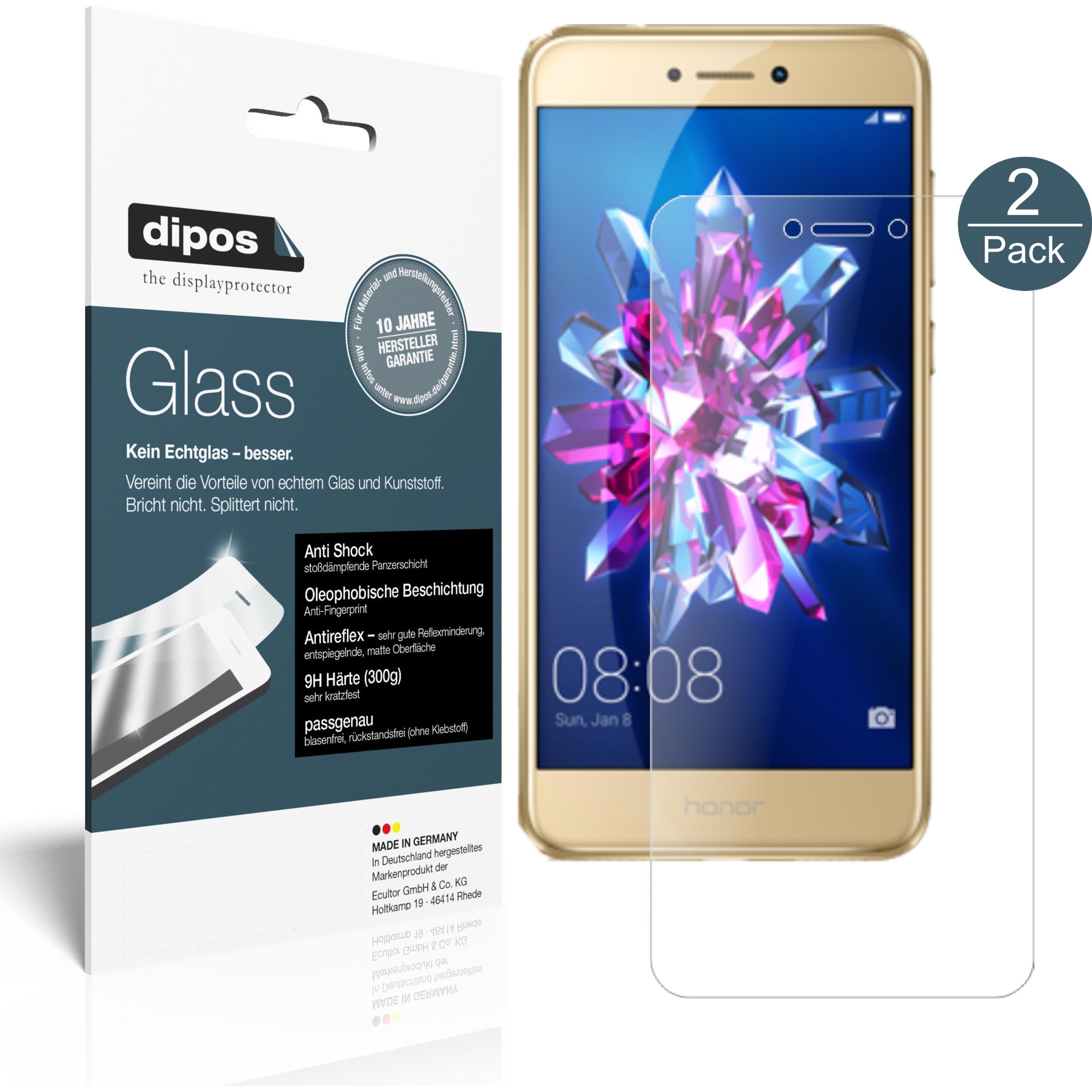 Dipos Displayschutz Anti-Shock (2 Stück, Honor 8 Lite), Smartphone Schutzfolie, Transparent