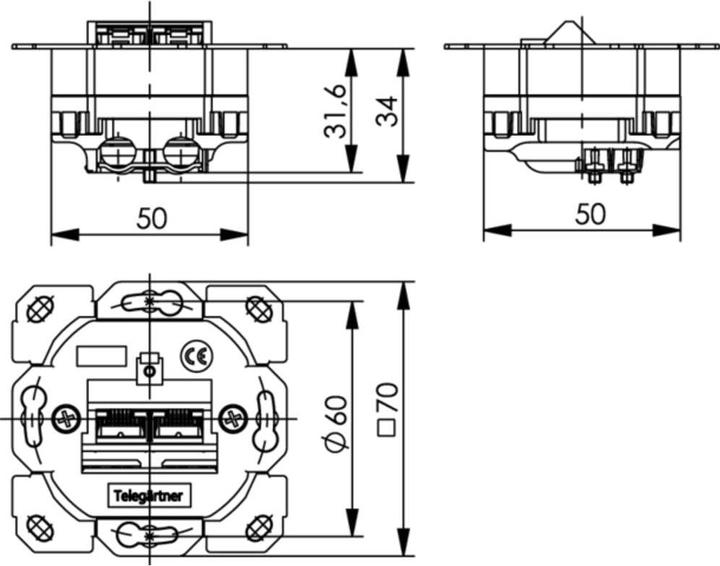 Actual product image Telegärtner AMJ45 M:8/8 K Up/0 Cat.6A