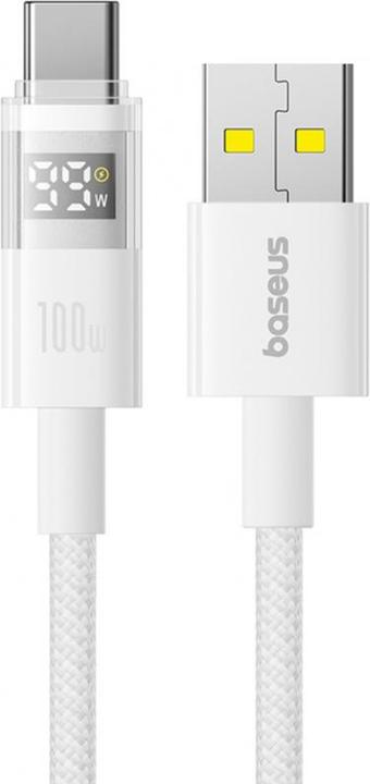 Produktbild Baseus USB-A to USB-C Cable Display 2, 100W, 5A, 2m, White (2 m, USB 3.2 Gen 1, 100 W)