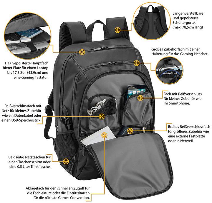 Actual product image Pedea Backpack "First One" 17.3" (43.9cm), black/grey