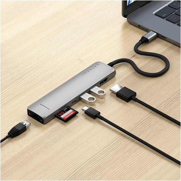 Produktbild Satechi Slim 7 Multiport Hub Space Grey (USB-C, 7 Ports)