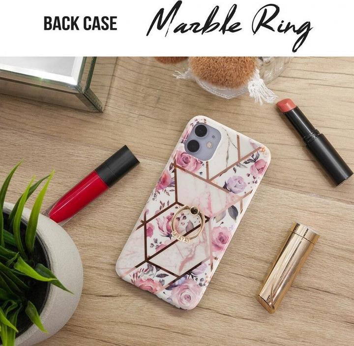 Actual product image Ambiance1 Case iPhone 13 - Hardcase Protective Cover Marbel Ring Pink No.922 (Apple iPhone 13)