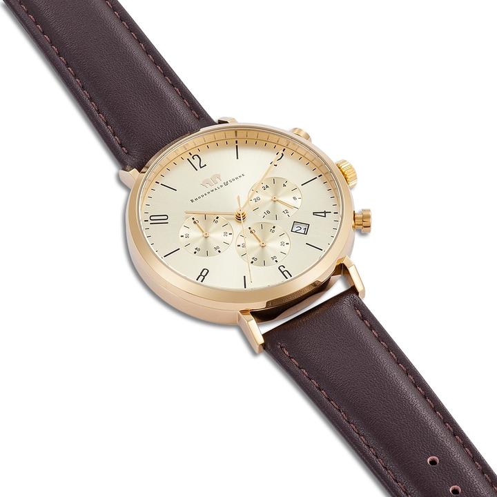 Actual product image Men Chronograph Arakon genuine leather brown - 26535 (Chronograph, 42 mm)