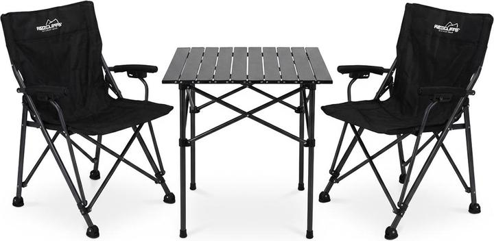 Produktbild Ideoon Campinggarnitur 3-teilig Set mit quadratischem Campingtisch und 2 Klappstühlen