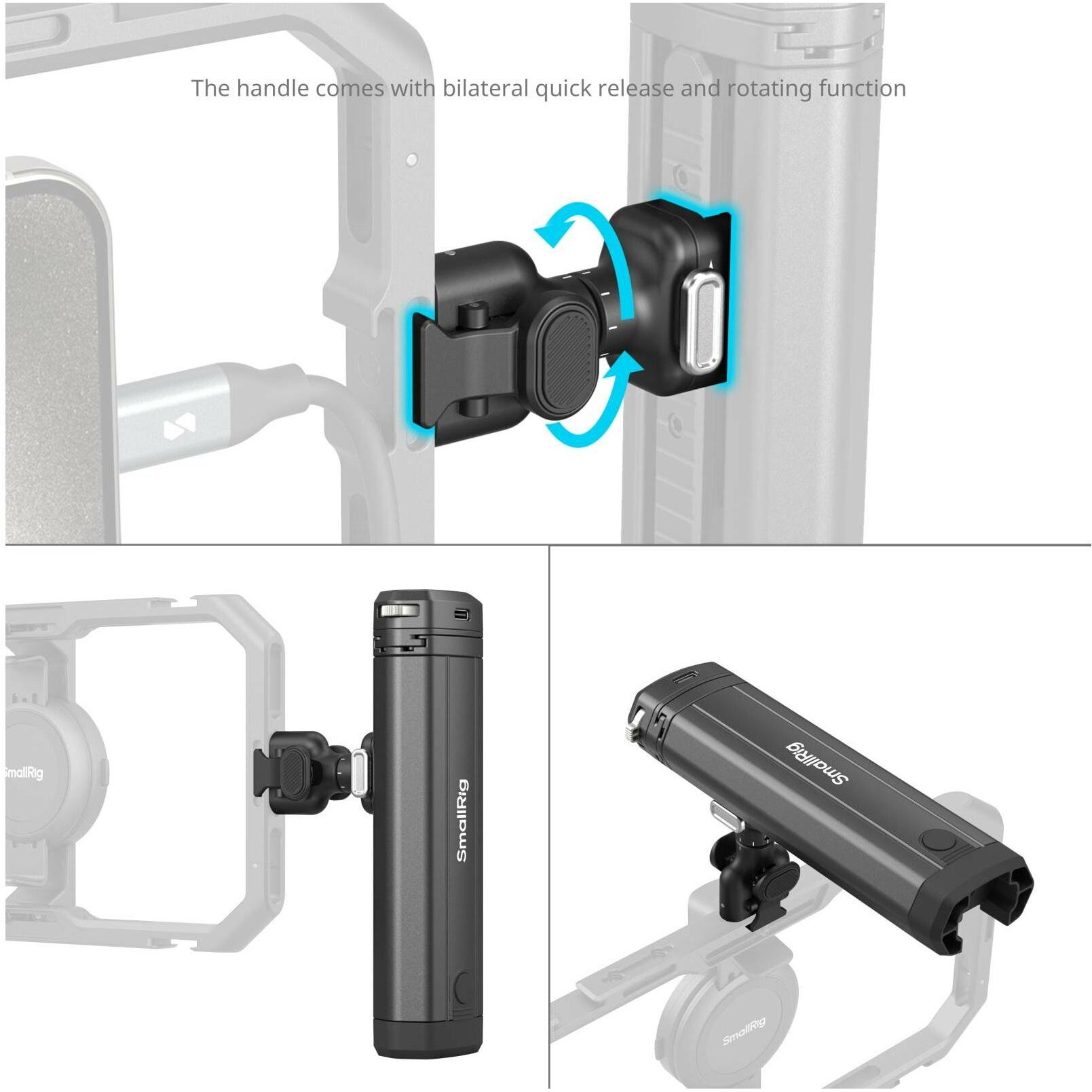 Thumbnail - SmallRig 4841 Rotatable Bilateral Quick Release Side Handle with Wireless Control and M.2 SSD Enclosure (Griff), Video Z...