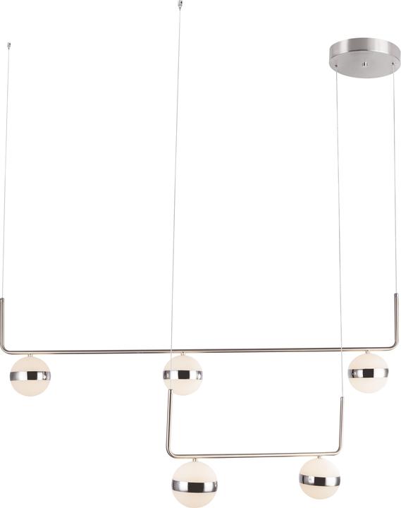 Globo Hanglamp LOVEST, mat nikkel, acryl opaal, 56008-5H1