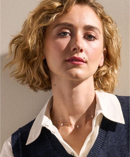 Produktbild Skagen Agnethe Pearl Halskette (Edelstahl (goldfarben), 46 cm)