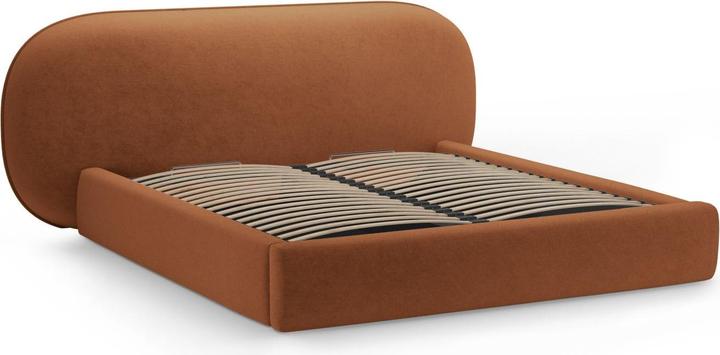 Actual product image Micadoni Storage Bed With Headboard, "Ovalo", Terracotta, 234x270x96 Made in Europe (180 x 200 cm)
