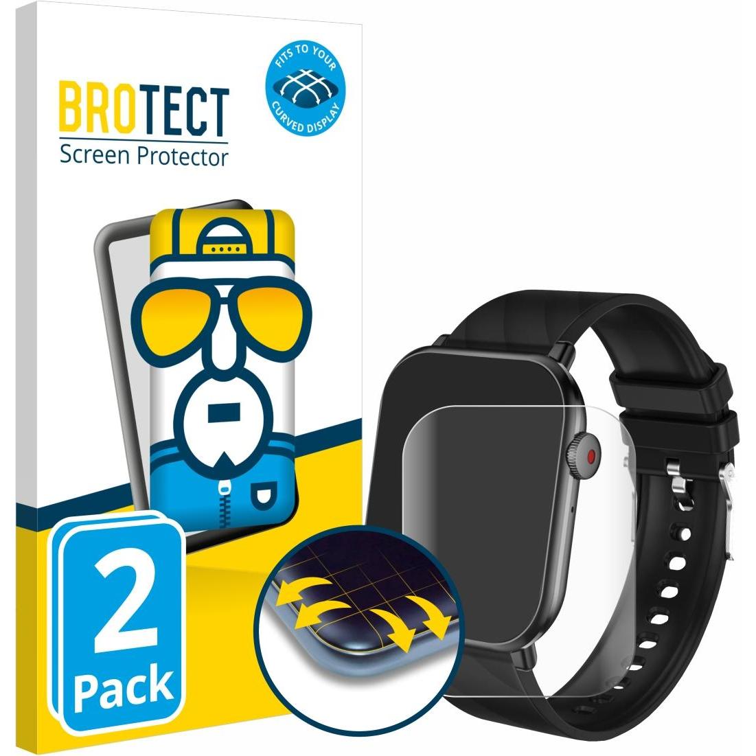 BROTECT Fullscreen Schutzfolie Displayschutz Folie Klar Transparent, Smartwatch Schutzfolie, Transparent
