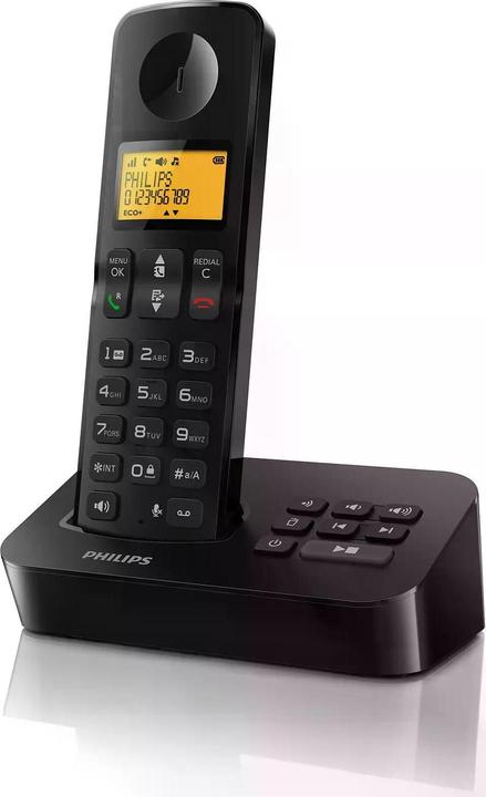 Actual product image Philips Cordless Telephone D2651B Black