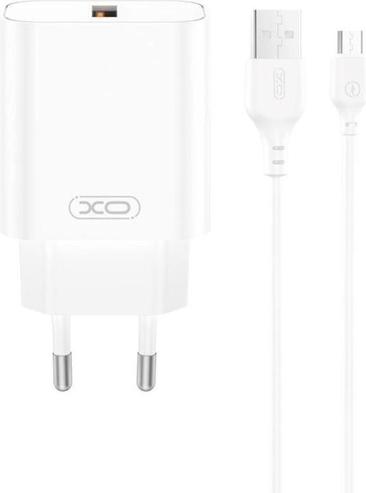 Produktbild xO wall charger CE33 QC 18W 1x USB white + cable USB-C (18 W, 1 Port)