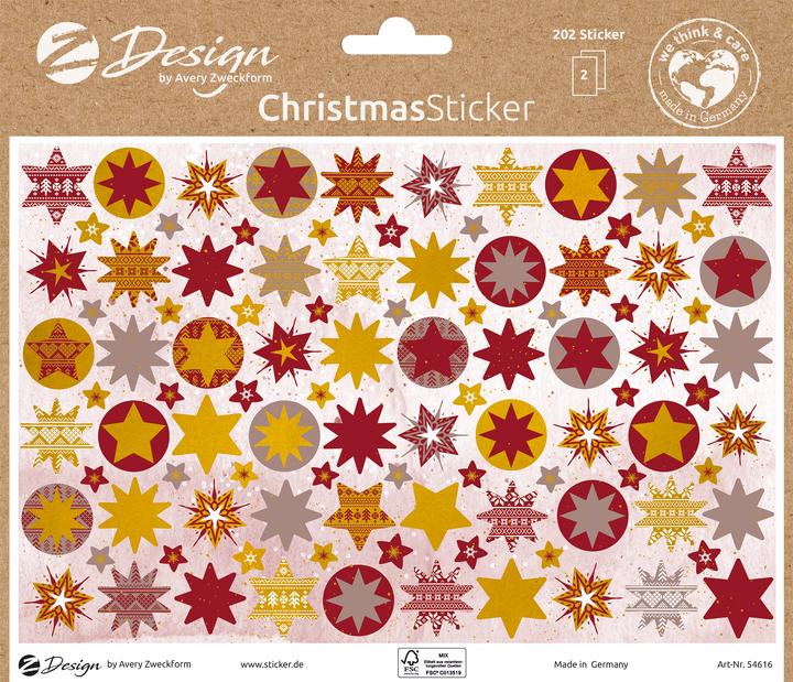 Actual product image Avery Motif Sticker Stars A5 2 pieces Multicoloured