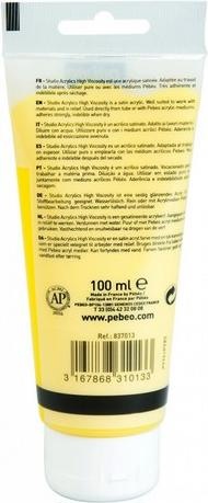 Actual product image Pebeo Studio Acrylics Fine Acrylic (Light yellow azo, 100 ml)